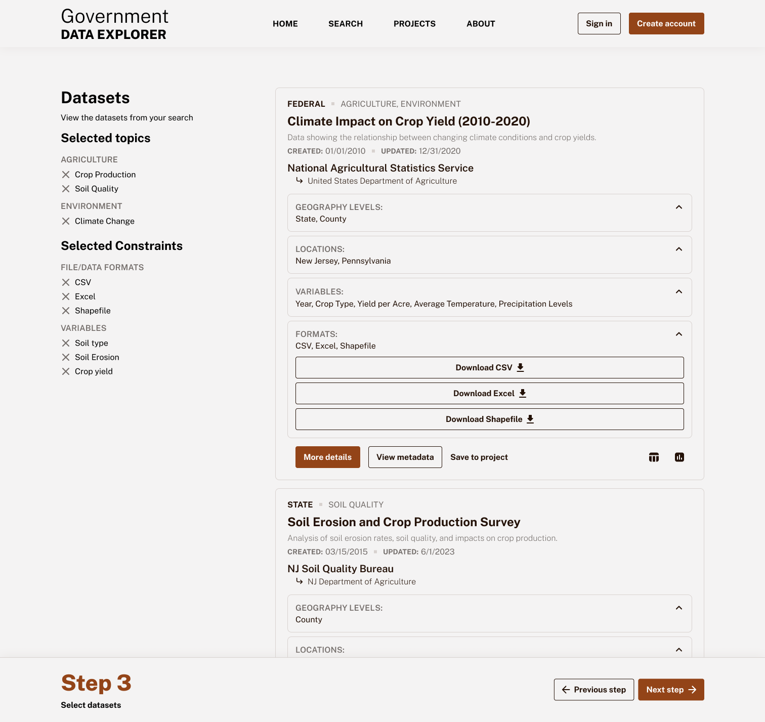 Step 3 of the search process.