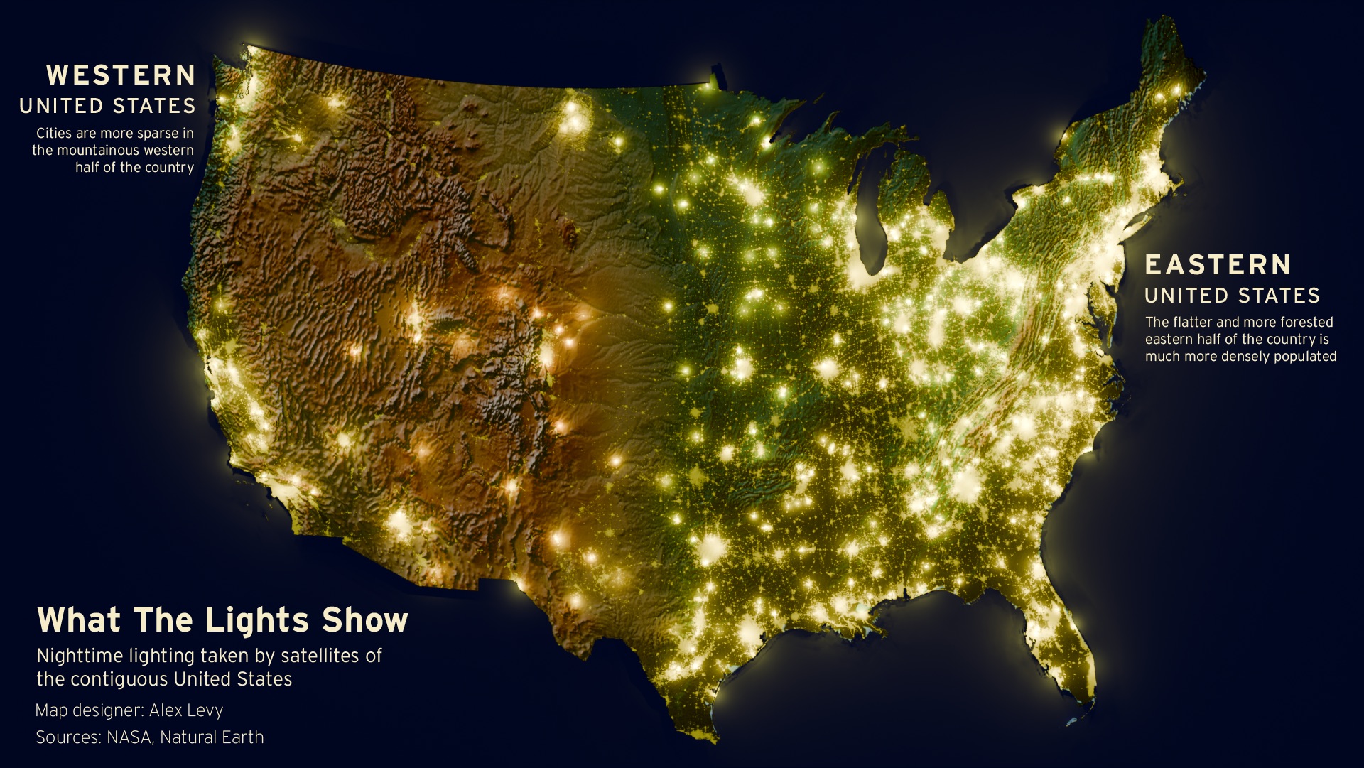 A USA light map.