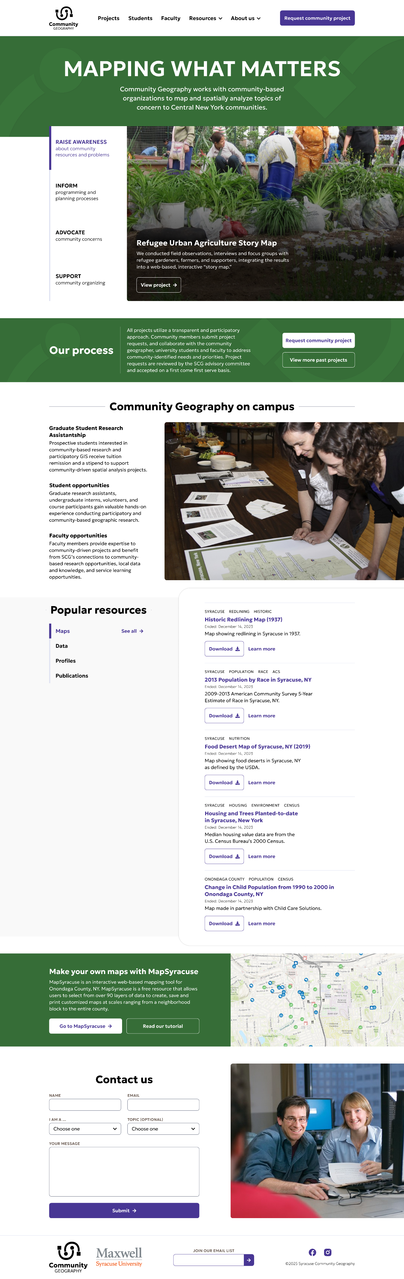 The Community Geography home page.