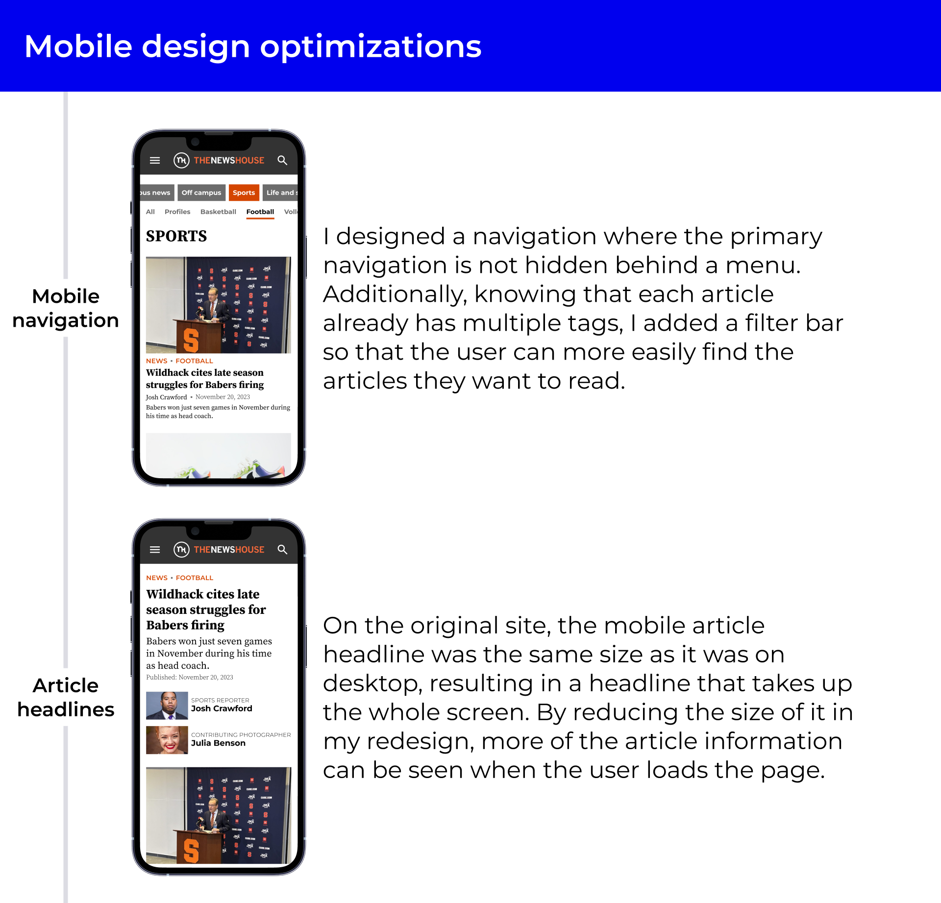 Two mobile design optimizations that I made.