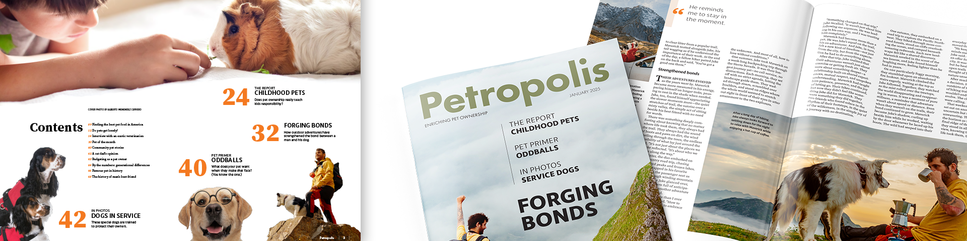 A mockup of Petropolis magazine