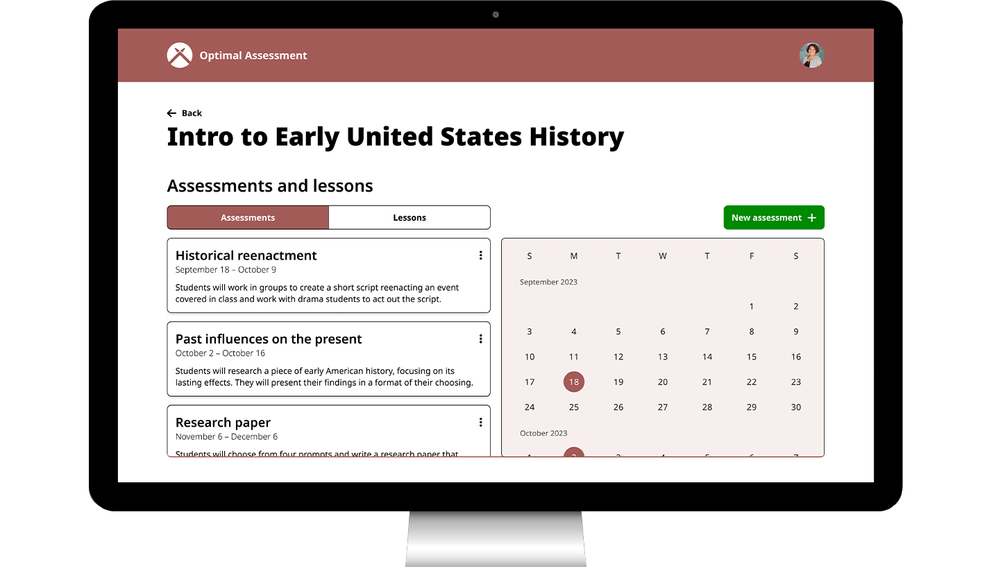 Optimal Assessment Mockup.