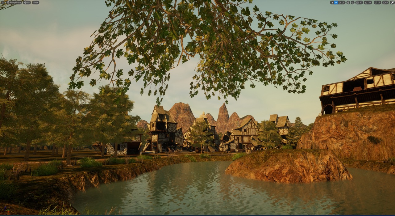 3D Rendering of an abandoned village.